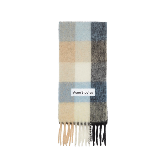 Acne Studios - Checked mohair scarf - Blue_beige_black