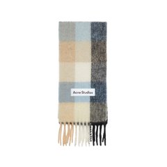 Acne Studios - Checked mohair scarf - Blue_beige_black