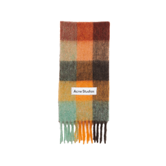 Acne Studios - Checked mohair scarf - Chestnut brown_yellow__green