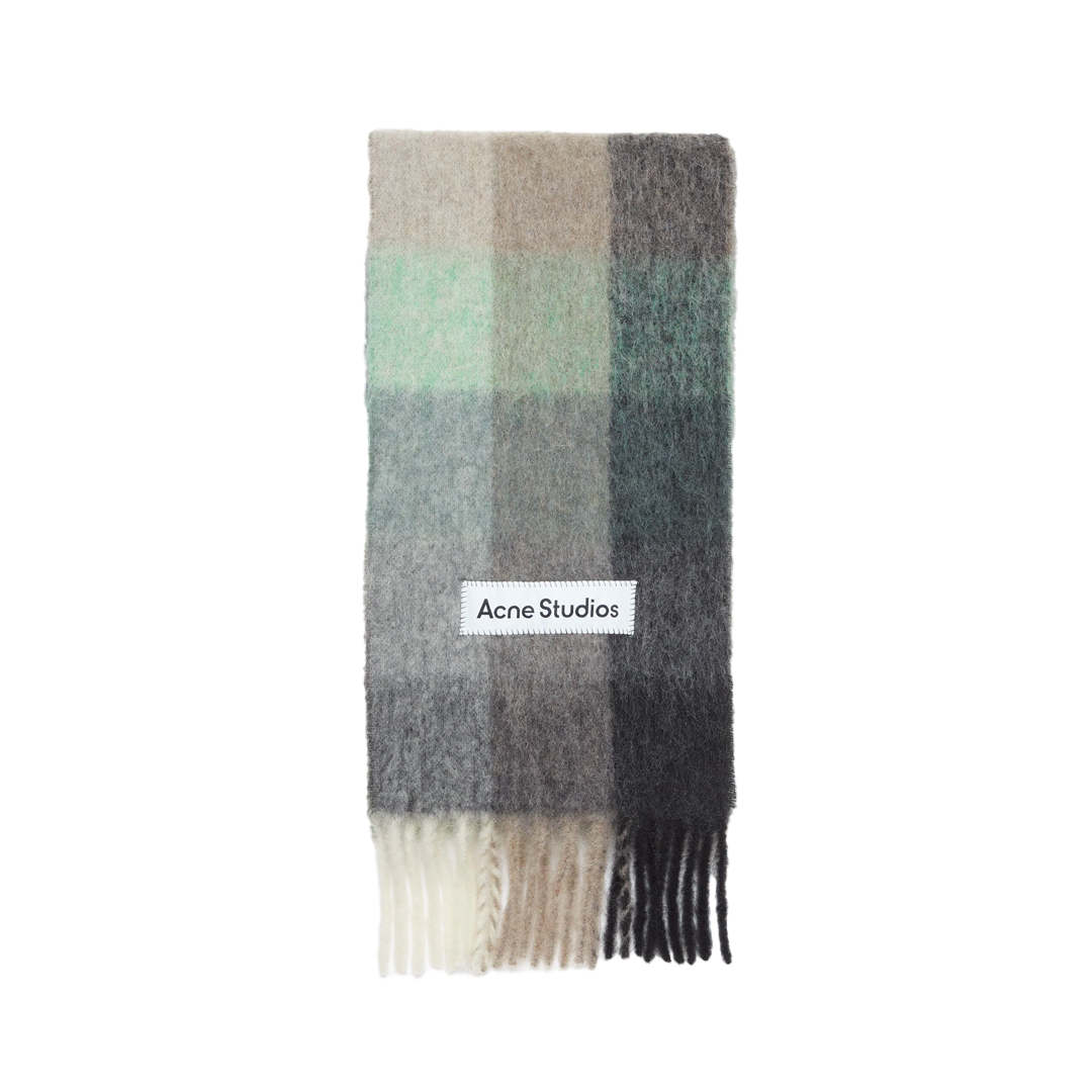 Acne Studios - Checked mohair scarf - Grey Black Green