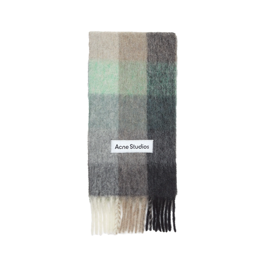 Acne Studios - Checked mohair scarf - Grey Black Green