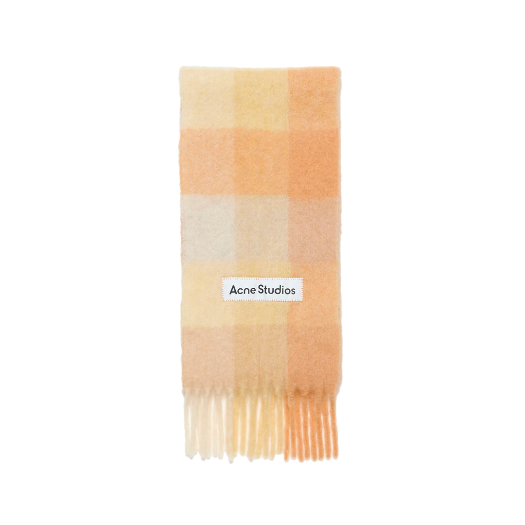 Acne Studios - Checked mohair scarf - Orange_White