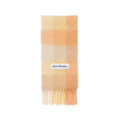 Acne Studios - Checked mohair scarf - Orange_White