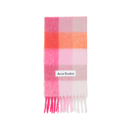 Acne Studios - Checked mohair scarf - Pink_White