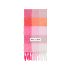 Acne Studios - Checked mohair scarf - Pink_White