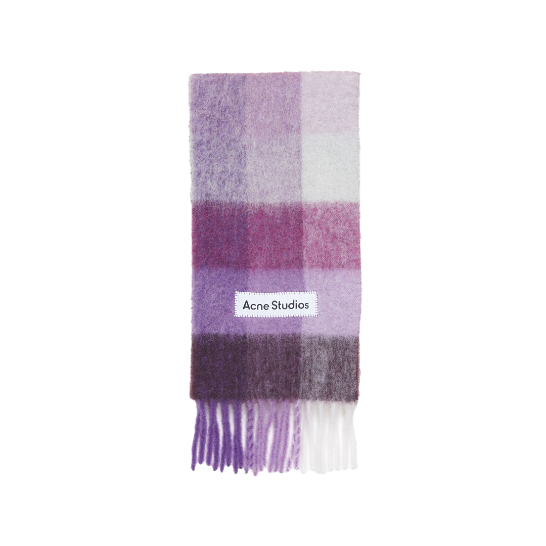 Acne Studios - Checked mohair scarf - Purple_White