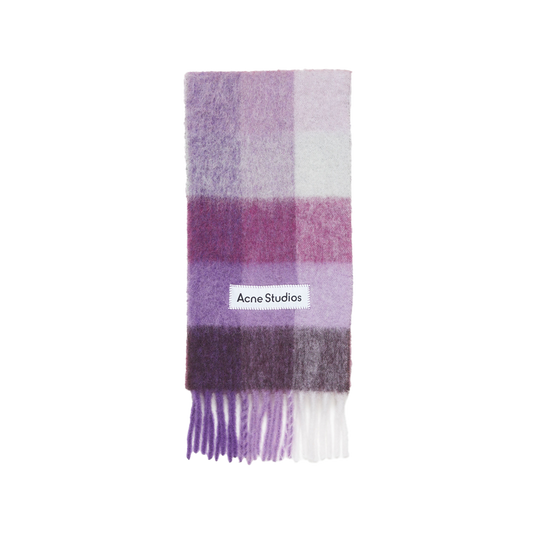 Acne Studios - Checked mohair scarf - Purple_White