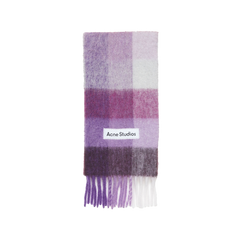 Acne Studios - Checked mohair scarf - Purple_White