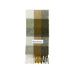 Acne Studios - Checked mohair scarf - Taupe_ green _black