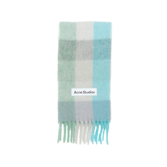 Acne Studios - Checked mohair scarf - Turquoise_Grey_Mint green