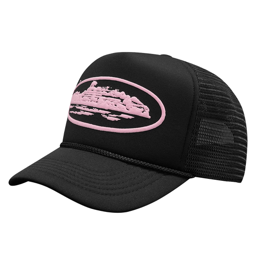 Corteiz Alcatraz Trucker Hat - Black and Pink