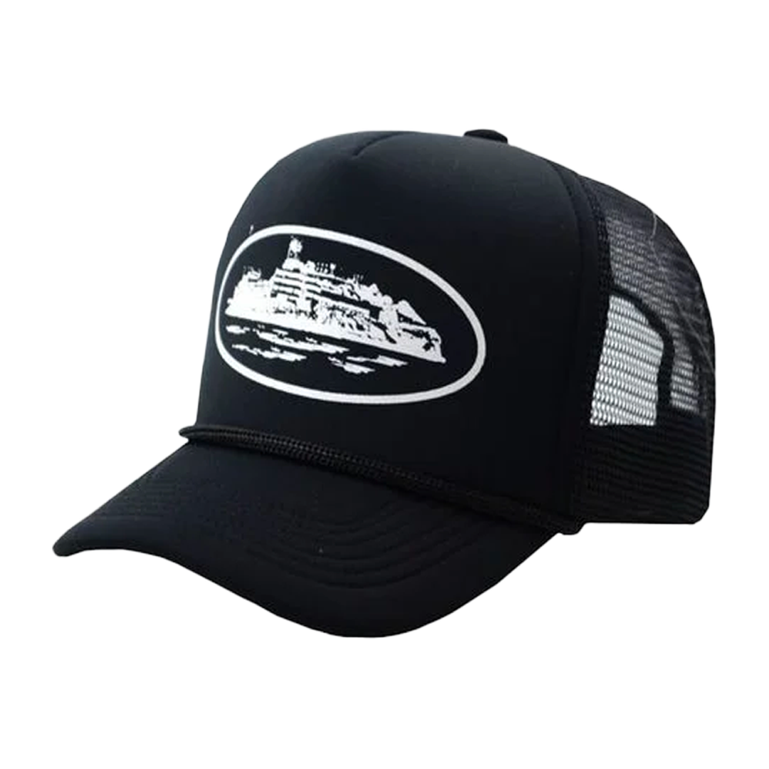 Corteiz Alcatraz Trucker Hat - Black